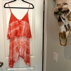 Bella Dahl Tie Dye Coral Strappy Dress